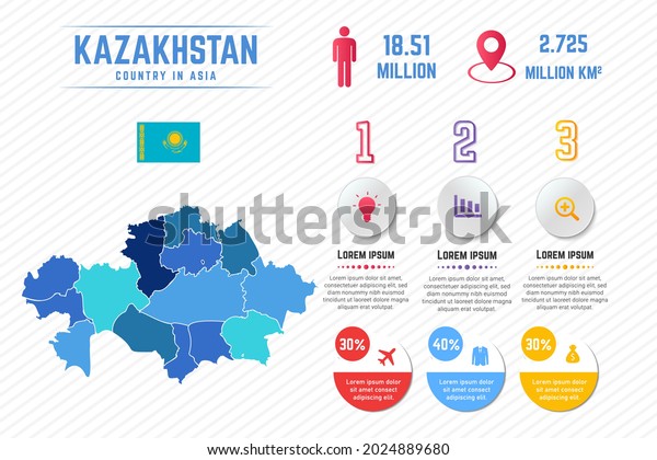 Colorful Kazakhstan\
Map Infographic\
Template