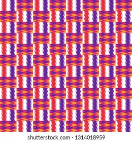 Colorful Kente Cloth Seamless Pattern - Beautiful Kente cloth repeating pattern design