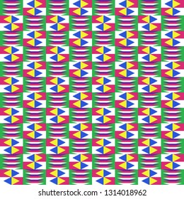 Colorful Kente Cloth Seamless Pattern - Beautiful Kente cloth repeating pattern design