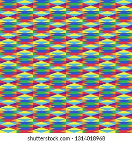 Colorful Kente Cloth Seamless Pattern - Beautiful Kente cloth repeating pattern design