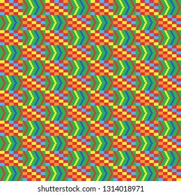 Colorful Kente Cloth Seamless Pattern - Beautiful Kente cloth repeating pattern design