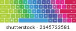 Colorful Keyboard with all symbols, letters of the alphabet and numbers to type - Multicolored International design for a vector editable keypad