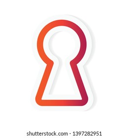 colorful keyhole icon- vector illustration