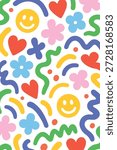 colorful kid fun doodle background