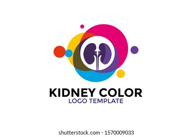 Colorful Kidney logo designs concept, Health Kidney logo vector template