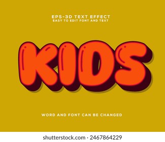 Colorful kids 3d text effect