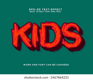 Colorful kids 3d text effect
