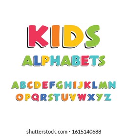 Colorful Kids Alphabet Design Vector Template Stock Vector (Royalty ...