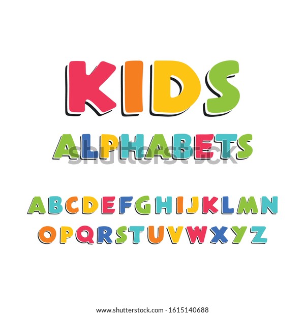 Colorful Kids Alphabet Design Vector Template Stock Vector (Royalty ...