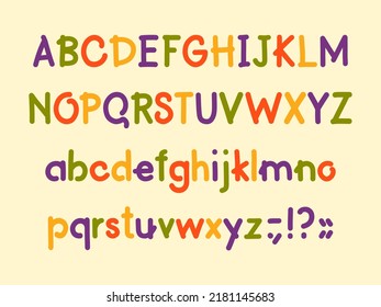 Colorful Kids Alphabet Upper Lower Case Stock Vector (Royalty Free ...