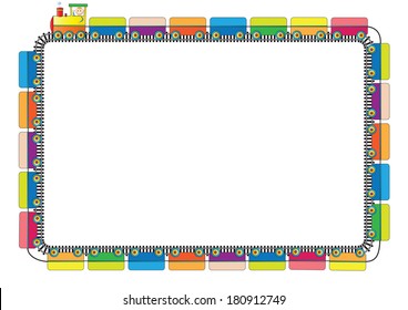 Colorful kids frame with empty engine 