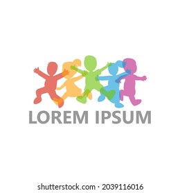 Colorful kids logo template design