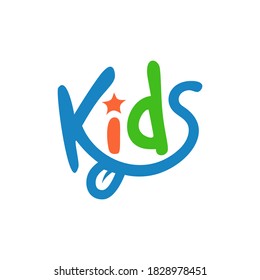 Colorful Kids logo vector, Children logo designs template, Design element for logo, poster, card, banner, emblem, t shirt. Vector illustration