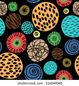 Colorful kids pattern with dots for gift box cute paper and scrapbook texture. Vector illustration