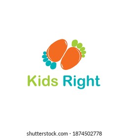 Colorful Kids Play logo vector, Children logo designs template, Child, Baby or toddler's colorful pair of footprint. Modern Children Education Logo.