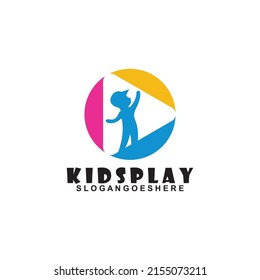 Colorful Kids Play Logo vector, Children logo designs template, design concept, logotype element for template