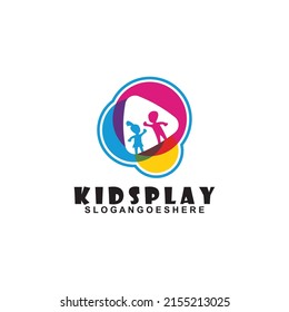 Colorful Kids Play Logo vector, Children logo designs template, design concept, logotype element for template
