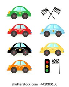 Colorful Kids Race Car Vector Illustration Stock Vector (Royalty Free ...