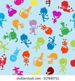 colorful kids seamless pattern