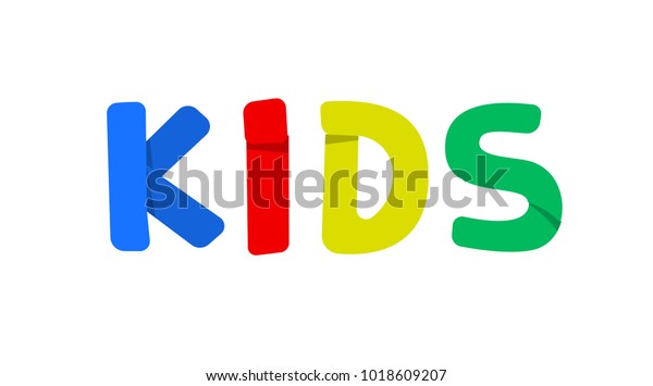 Colorful Kids Word Vector Logo On Stock Vector (Royalty Free ...