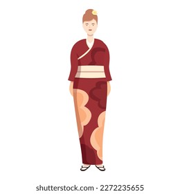 Colorful kimono icon cartoon vector. Asian person. Costume design