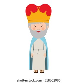 colorful king with crown and gray beard