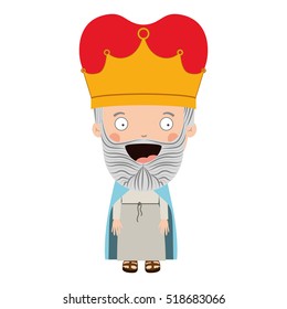 colorful king with crown and gray beard