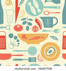 A colorful kitchen pattern. Vector illustration