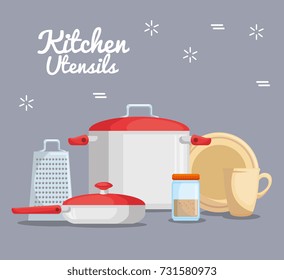 colorful kitchen utensils 