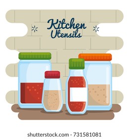 colorful kitchen utensils 
