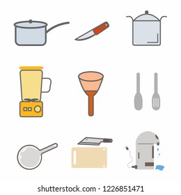 colorful kitchen ware icon concept vector eps10