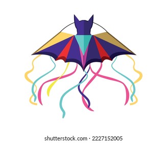 Colorful of kite in flat style.