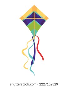 Colorful of kite in flat style.
