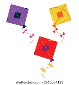 colorful Kite icon vector design set. kite vector icon. colorful flying kites for makar sankranti festival