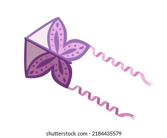 Colorful kite wind flying toy vector illustration isolated on white background