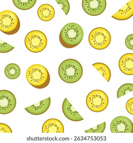 Kleurrijke kiwi naadloos patroon. Vers fruit patroon. Kan worden gebruikt voor behang en keukendecoratie.