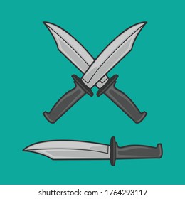 Diseño vectorial de Cuchillo. Icono de cuchillo de cocina y plantilla de diseño de ilustración vectorial.