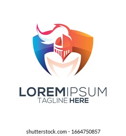 colorful knight logo design vector