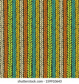 Colorful knitted background. Seamless pattern in vector. 