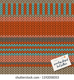 Colorful knitted stripes seamless background pattern. vector illustration.