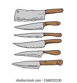 colorful knives set