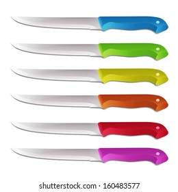 Colorful knives. Vector design 