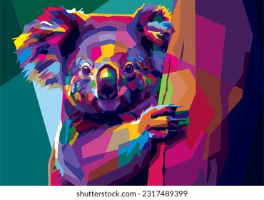 colorful koala vector illustration. -vector