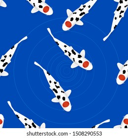 Colorful Koi carp fishes seamless pattern background illustration vector
