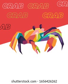 colorful krab In pop art 