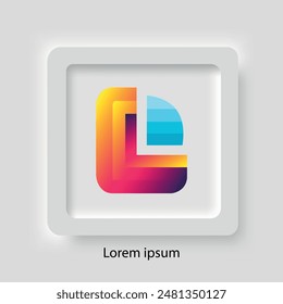 Colorful L letter logo design