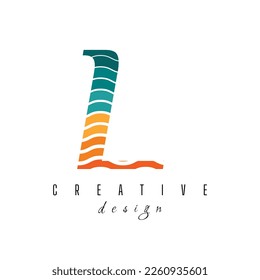 Colorful L letter logo icon design. Creative template for business