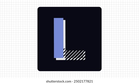 Colorful L Letter Vector Logo, Stylish Gradient Lines Logo Sign L Letter, L Character Logo Symbol