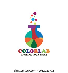 colorful lab illustration design logo vector. lab logo vector