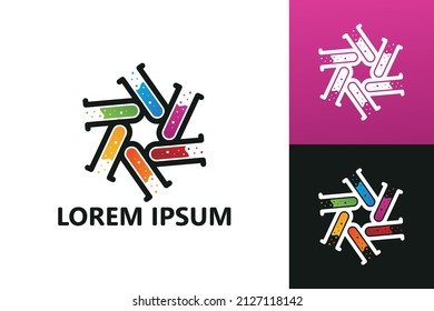 Vector de diseño de plantillas de logotipo de laboratorio colorido
